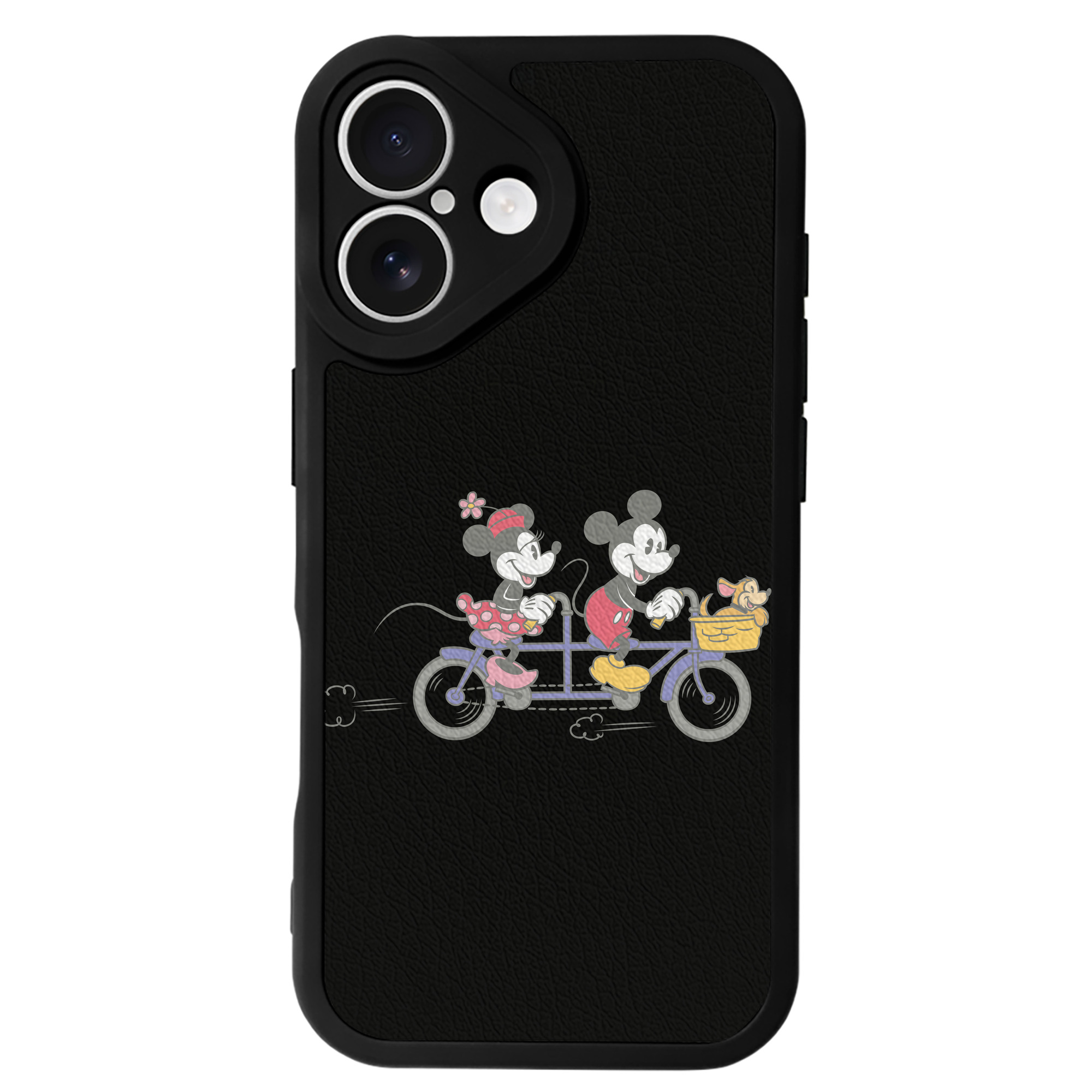 （画像用） ミッキーマウス Mickey Mouse 【iPhone 16シリーズ対応】シリコンスマホケース（レザー調） 材質：シリコン